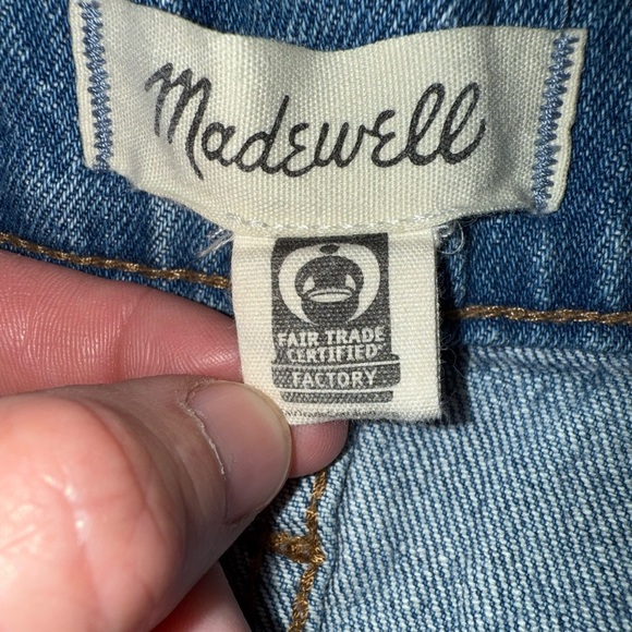 Womens Madewell Denim Jean Shorts High Rise Size 27 Distressed Frayed Raw Hem - Picture 3 of 6